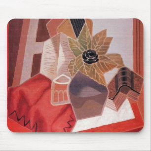 Flowers on a Table by Juan Gris, Vintage Cubism Mouse Mat