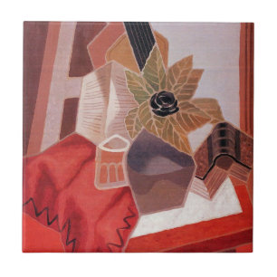 Flowers on a Table by Juan Gris, Vintage Cubism Tile