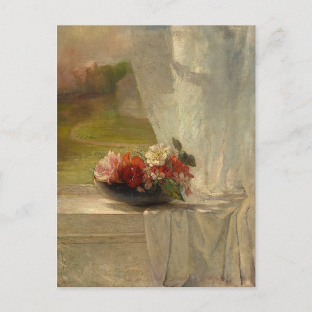 Flowers on a Window Ledge by John La Farge Postcard (Front)