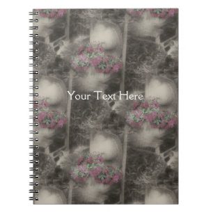 Flowers On Antique Chair Nature Art Pattern Notebook