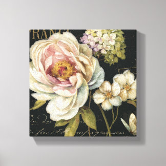 Flowers on Black Canvas Print