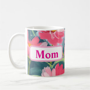 Flowers on Blue Coffee Mug