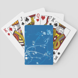 Flowers on Blue Playing Cards