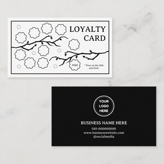 Flowers on branches Elegant Loyalty Card (Front/Back)
