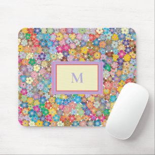 Flowers on my Desk Monogram Mouse Mat