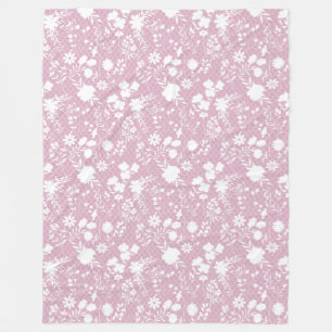 Flowers on net 01.bx4 Lpink BG Fleece Blanket