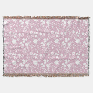 Flowers on net 01.bx4 Lpink BG Throw Blanket