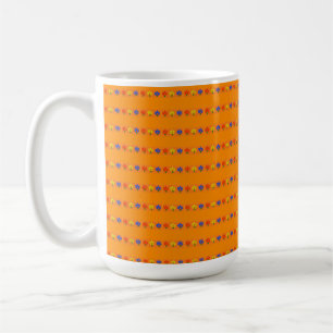 Flowers on Orange Coffee Mug