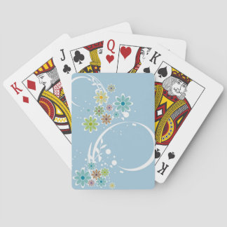 Flowers on Pale Blue Playing Cards