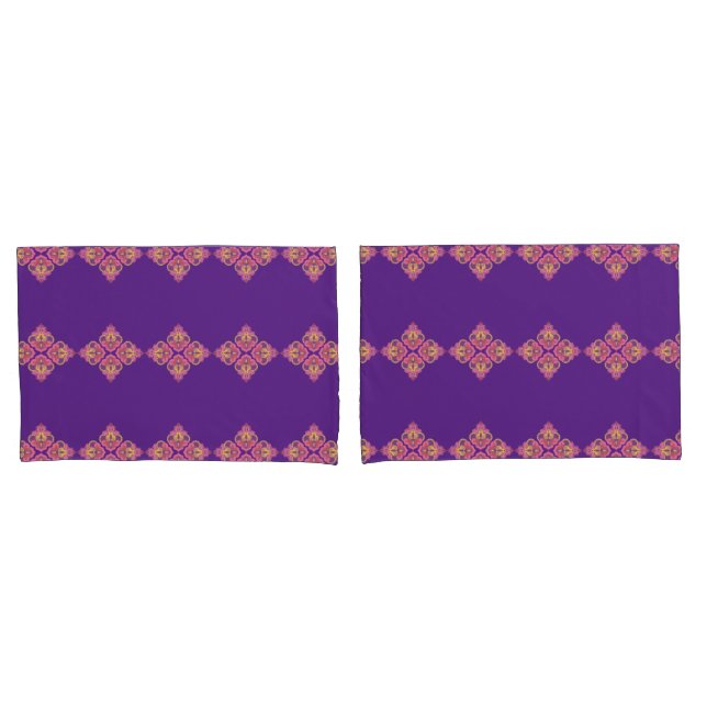 Flowers on Purple Pillowcase (Front-Set)