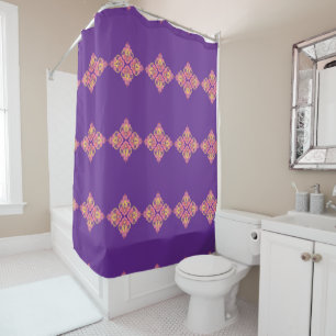 Flowers on Purple Shower Curtain