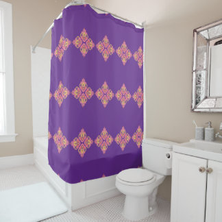 Flowers on Purple Shower Curtain