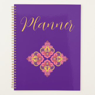 Flowers on Purple Spiral Photo Notebook Planner