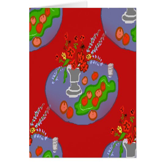 Flowers on Silver Tray Card