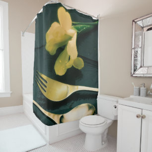 Flowers on Slate, version 2 Shower Curtain