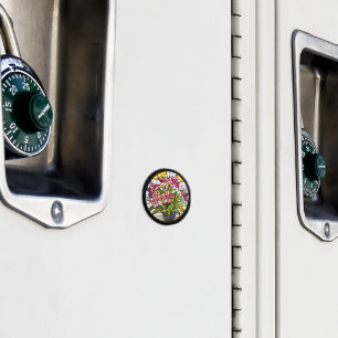 Flowers on Stained Glass Magnet