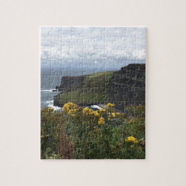 Flowers on the Cliffs of Moher Jigsaw Puzzle (Vertical)