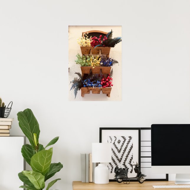 Flowers on the Wall in Nice Photography Poster  (Home Office)