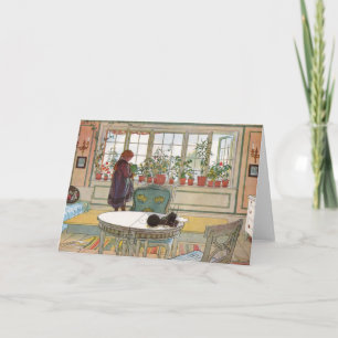 Flowers on the Windowsill by Carl Larsson Card