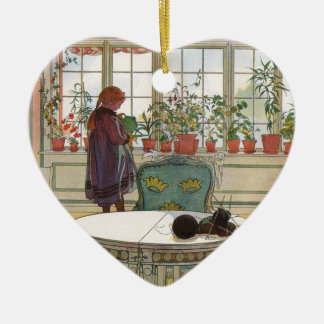 Flowers on the Windowsill by Carl Larsson Ceramic Tree Decoration