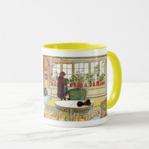 Flowers on the Windowsill by Carl Larsson Mug