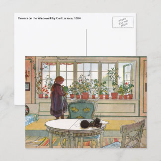 Flowers on the Windowsill by Carl Larsson Postcard