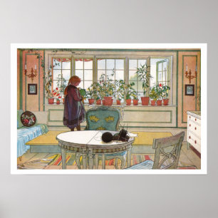 Flowers on the Windowsill by Carl Larsson Poster