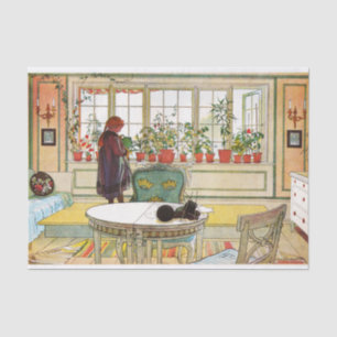 Flowers on the Windowsill by Carl Larsson Tissue Paper