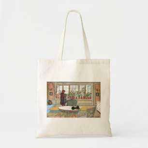 Flowers on the Windowsill From A Home Carl Larsson Tote Bag