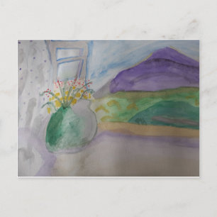 Flowers On The Windowsill Postcard