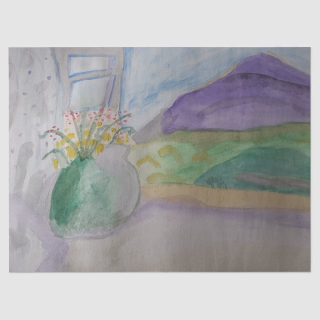 Flowers on the Windowsill Tissue Paper (Front)