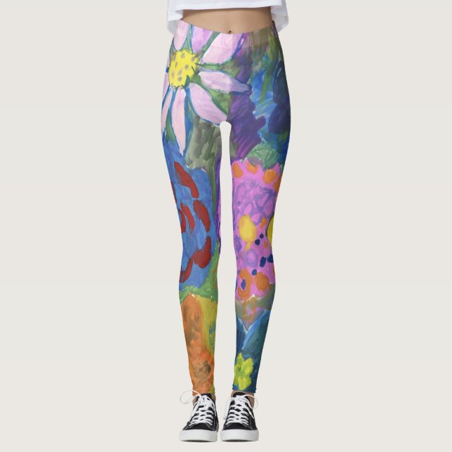 Flowers on trousers leggings (Front)