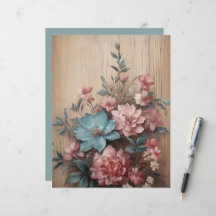 Flowers on Wood Journalling Spots Card Decor