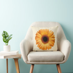 Flowers Orange Gerbera Cushion