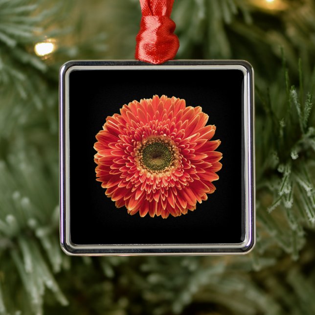 Flowers | Orange Gerbera Daisy Metal Tree Decoration (Tree)
