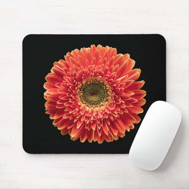 Flowers | Orange Gerbera Daisy Mouse Mat (With Mouse)