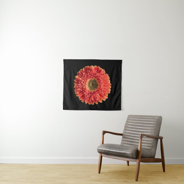 Flowers | Orange Gerbera Daisy Tapestry (In Situ (Horizontal))