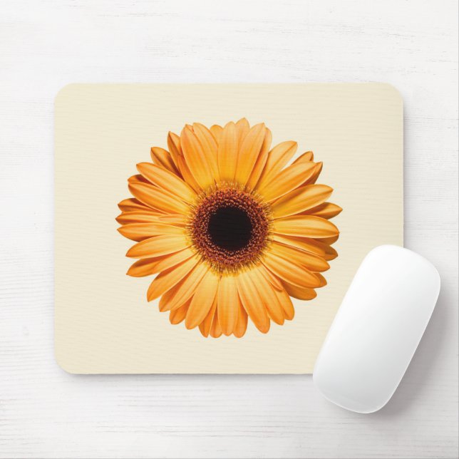 Flowers | Orange Gerbera Mouse Mat (With Mouse)