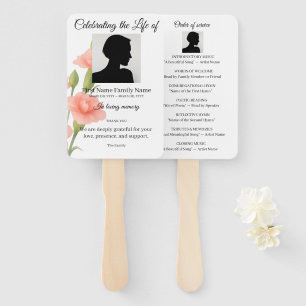 Flowers order of service hand fan