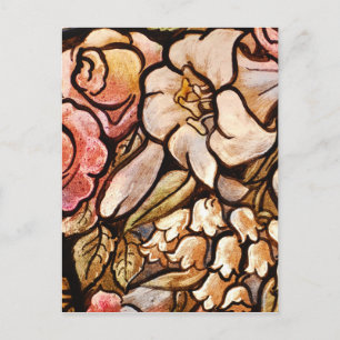 Flowers Painted on Glass Postcard