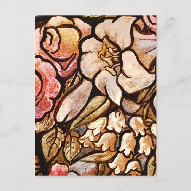 Flowers Painted on Glass Postcard (Front)