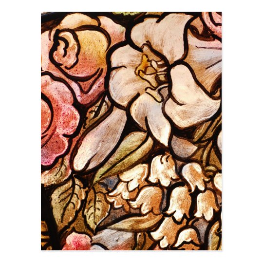 Flowers Painted on Glass Postcard
