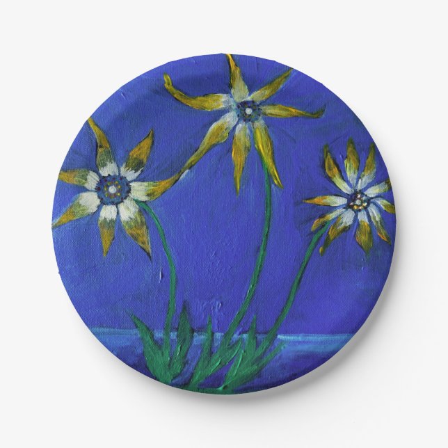 Flowers Painting Flowers Custom Paper Plates 7 in (Front)