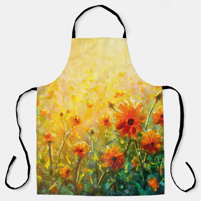 Flowers paintings monet painting claude impression apron (Front)