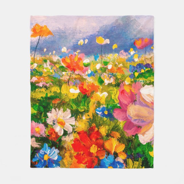 Flowers paintings monet painting claude impression fleece blanket (Front)