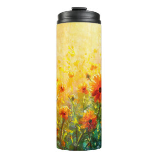 Flowers paintings monet painting claude impression thermal tumbler