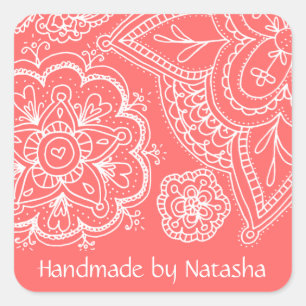 Flowers & Paisley Patter, ID Stickers