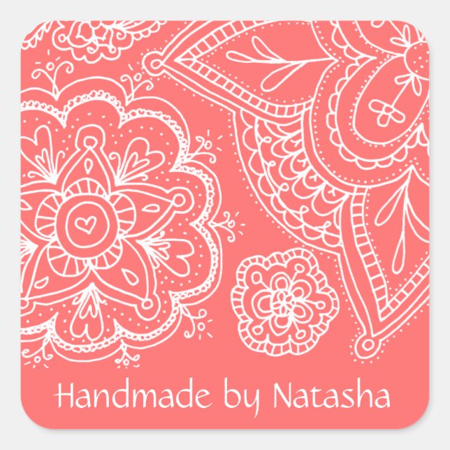 Flowers & Paisley Patter, ID Stickers (Front)