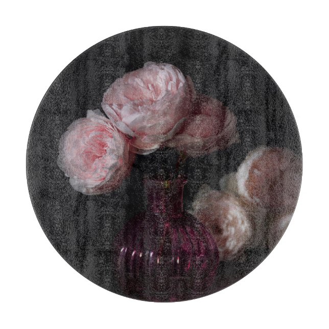 Flowers | Pale Pink Peonies in Vase Cutting Board (Front)