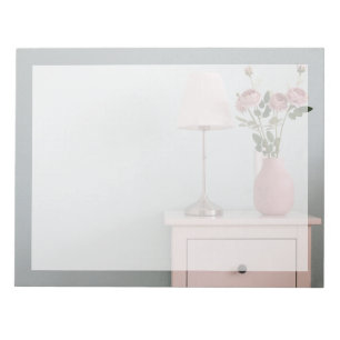 Flowers Pale Pink Roses on Nightstand Notepad